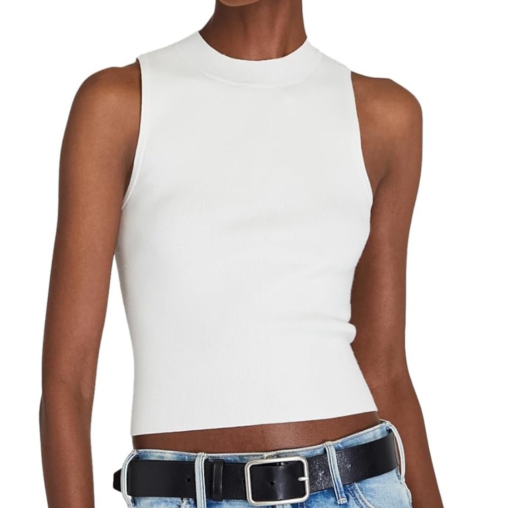 NWT •  Club Monaco • Women's Ribbed Shell Sweater Tank • White • 🤍 •